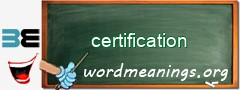 WordMeaning blackboard for certification